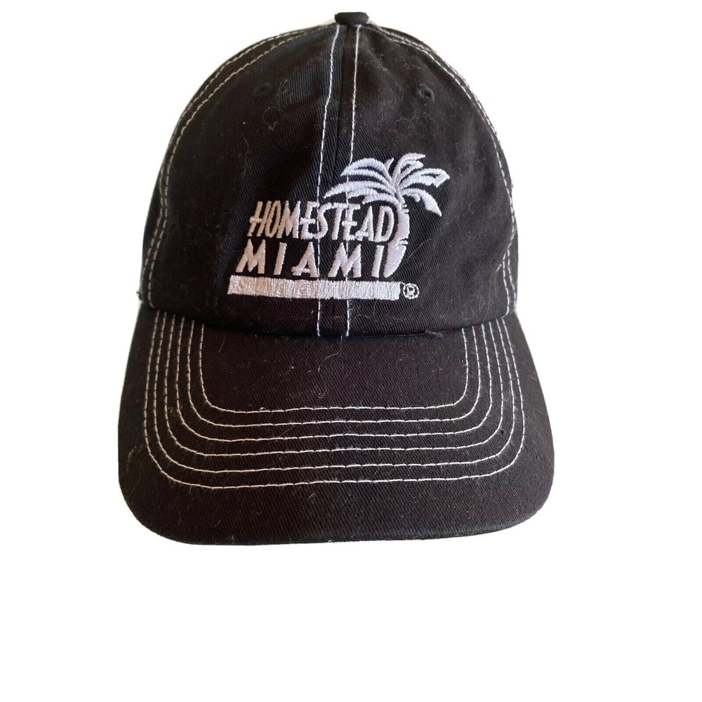 Hit Wear Homestead Miami‎ Speedway Black Cotton Contrast Stitch Baseball Hat Cap
